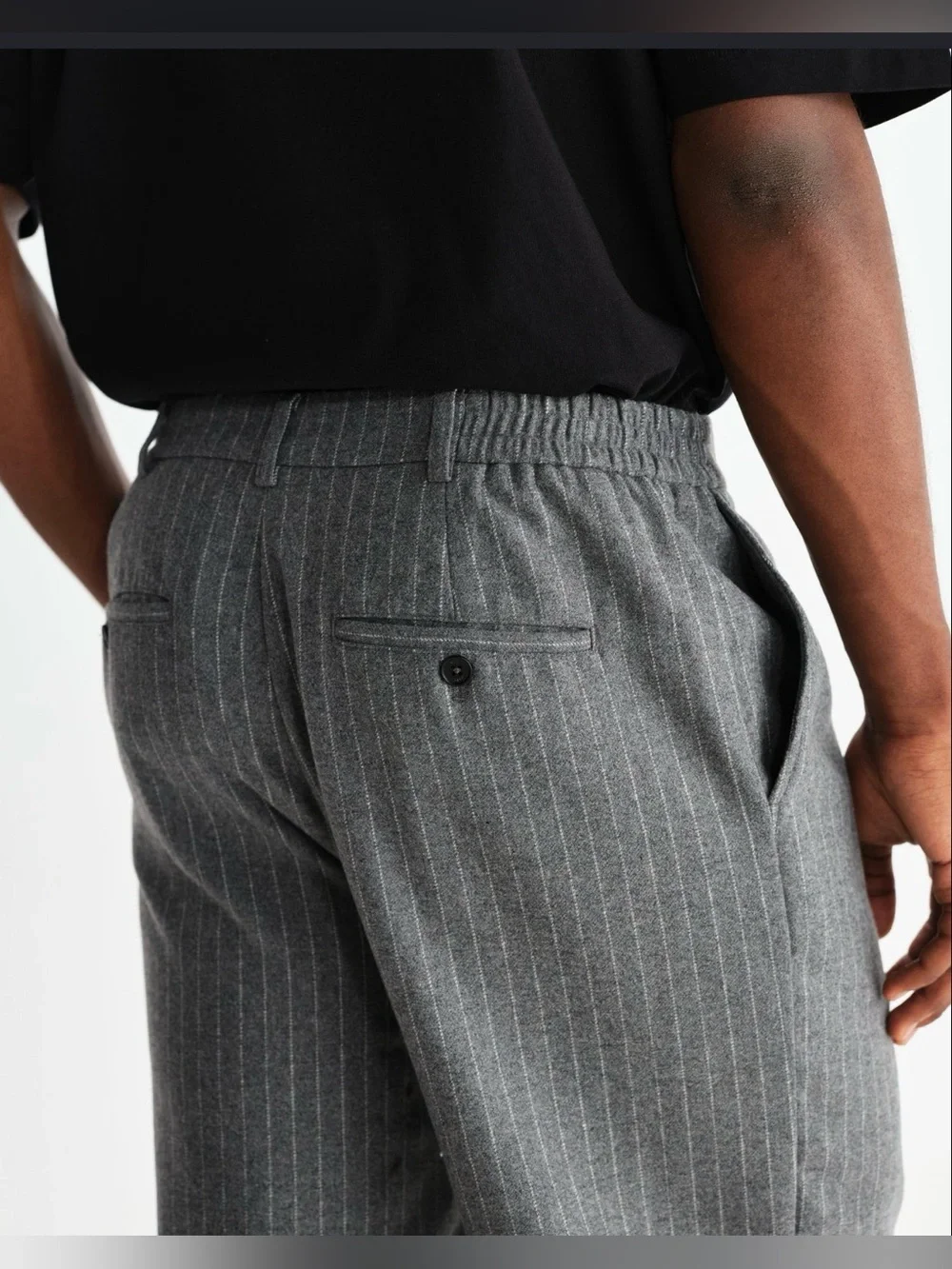 WAX London Men’s Charcoal Grey Pinstripe Trousers Wool blend , size 32
